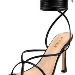 Women's Black Strappy Heels